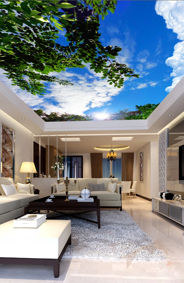 Trees Sky Print Decorative Plastic Ceiling Tiles Buy Plastic