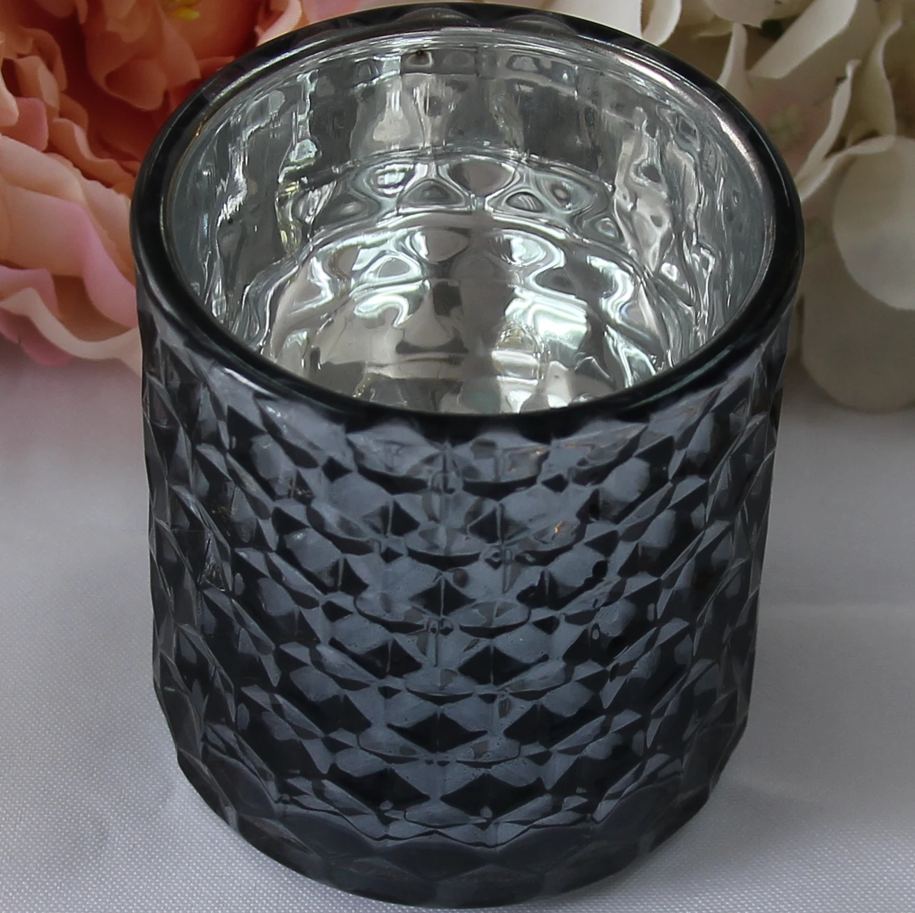 Zt04420 Wholesale Unique Candle Jars Empty Glass Black Candle Jars For