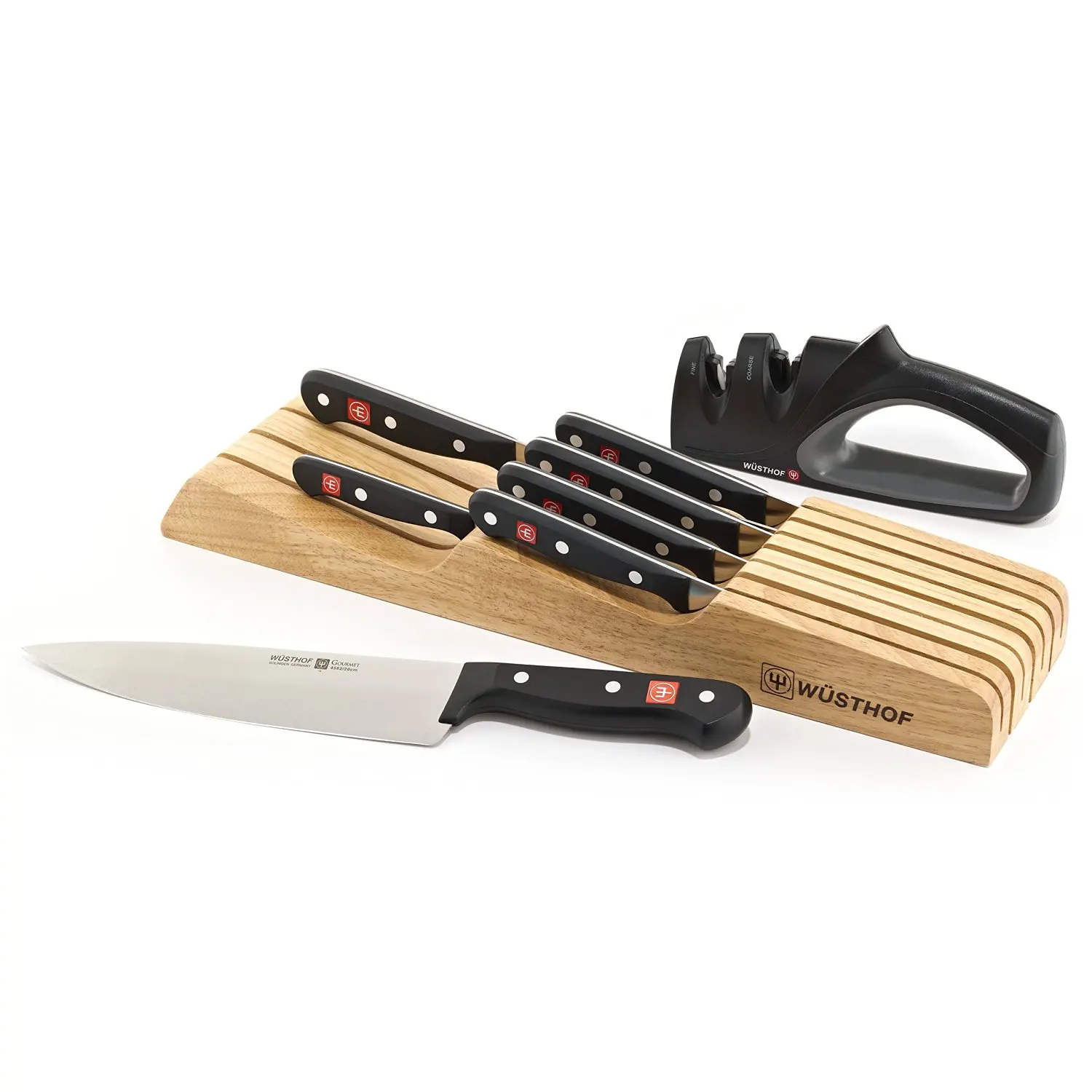 Pieces knife set. Немецкие кухонные ножи Wusthof. Knife Block Mael de Cuisine. Gourmet Knife Sharpener купить.