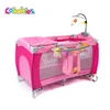 Luxury Foldable Portable Baby Playpen Play Playard Multifunction Pink Baby Travel Crib