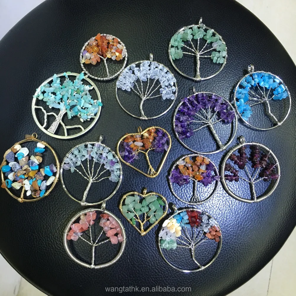 supply mix stone life tree pendant
