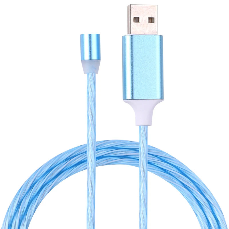 

Hot selling 3 in 1 Flowing LED Light data sync magnetic charging cable