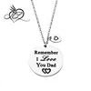 Remember I Love You Dad Mom Hand Stamped Family Necklace