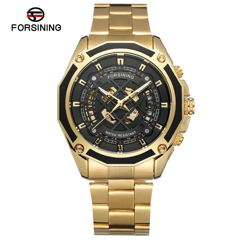 

Forsining Silver Stainless Steel Waterproof Military Sport Casual Mechanical Wrist Watch Mens Watch Top Brand Luxury Clock