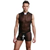 hot sale sexy men's lingerie sexy priest costume see through pants men