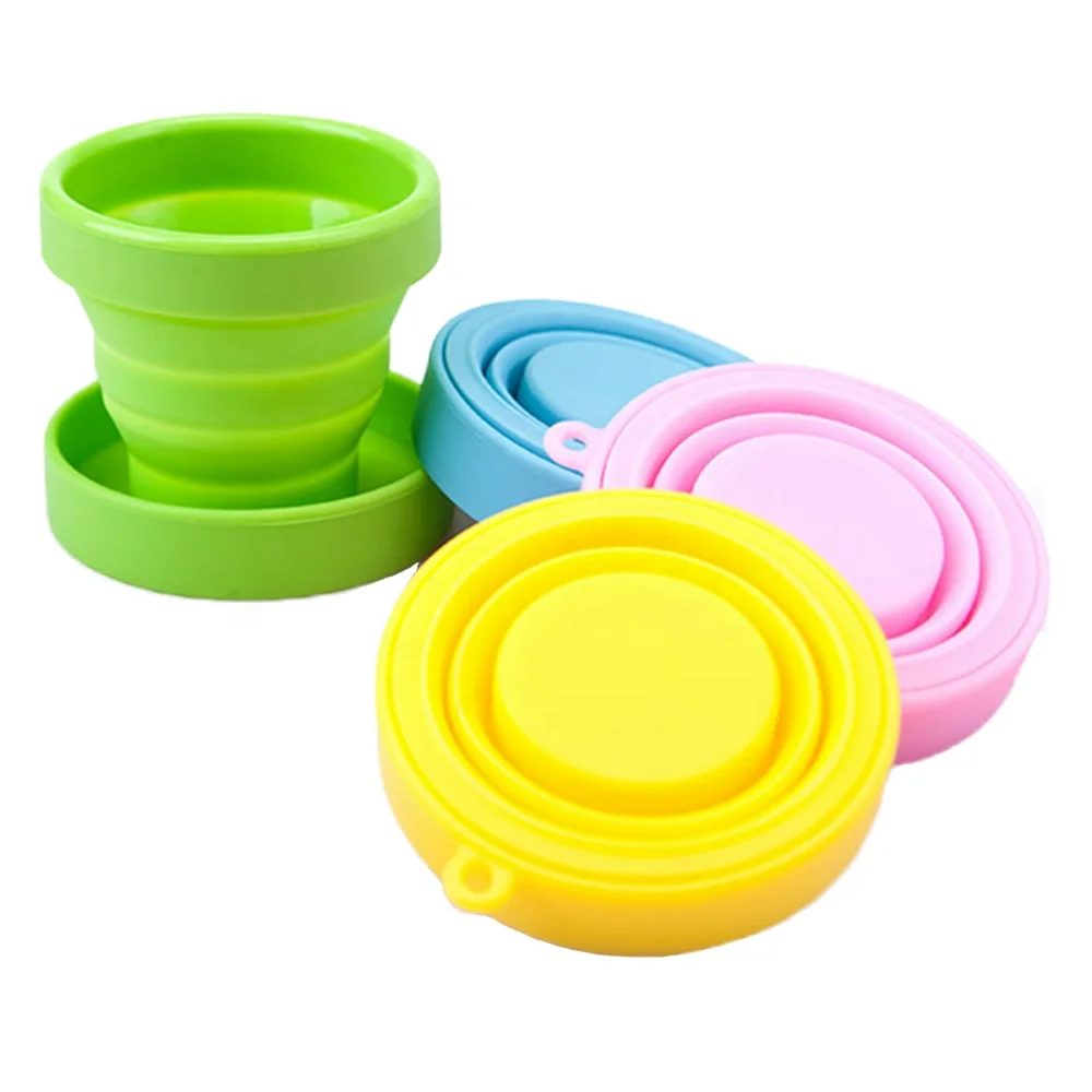 Portable Foldable Cup Silicone Collapsible Travel Cup With Lid - Buy ...