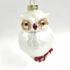 Factory sale Christmas glass white owl ornaments for decoration