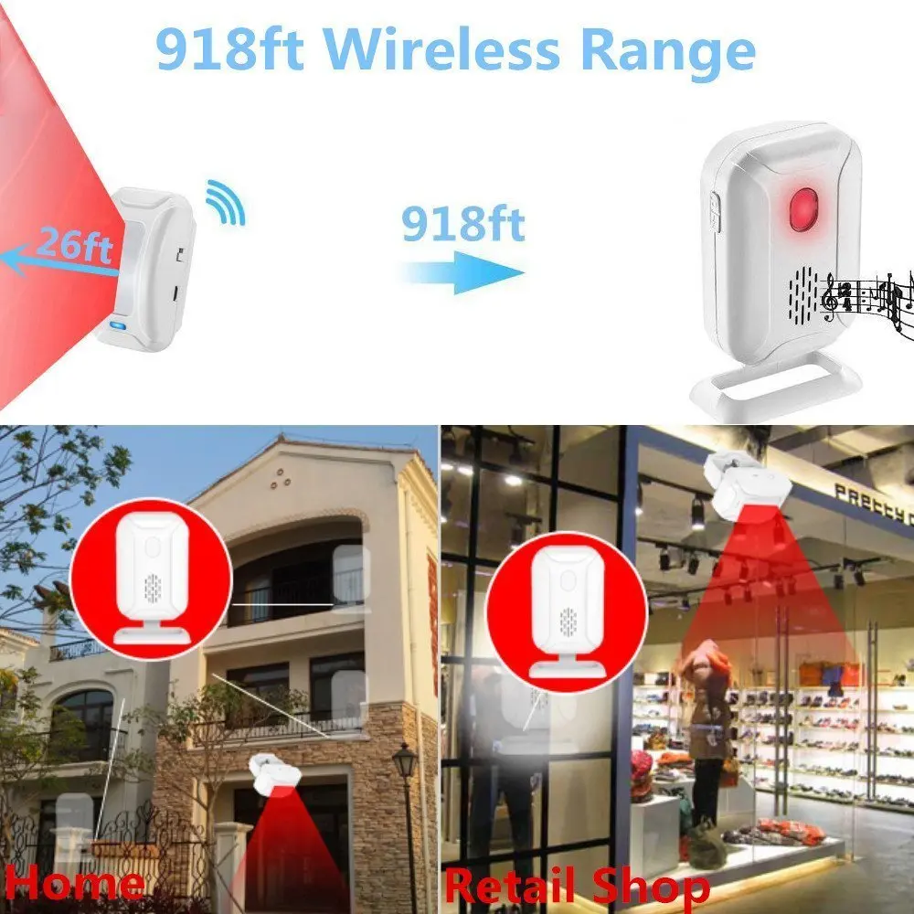 Wireless Home Security Alarm Pir Motion Sensor Detect Alert Store
