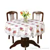 Pastoral PVC Round Tablecloth Waterproof Oilproof Plastic Table Covers Floral Printed Lace Edge Anti Hot Coffee Table Cloths