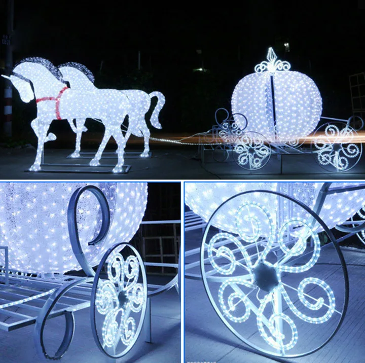 Large Lighted Outdoor Christmas Decoration Horse Carriage - Buy Outdoor ...