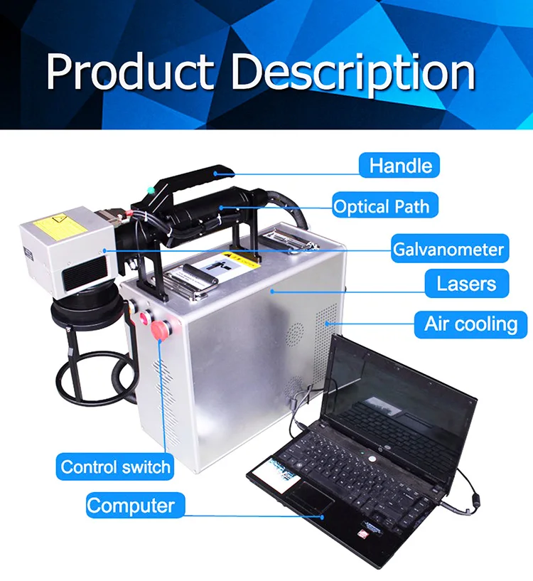 handheld fiber laser marking machine marking Speed 7000mm/s
