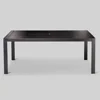 lat Top Patio Rectangular Dining Table with Umbrella Hole