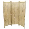 .Oriental Furniture Double Cross Bamboo Tree Shoji Screen -3 panel Honey