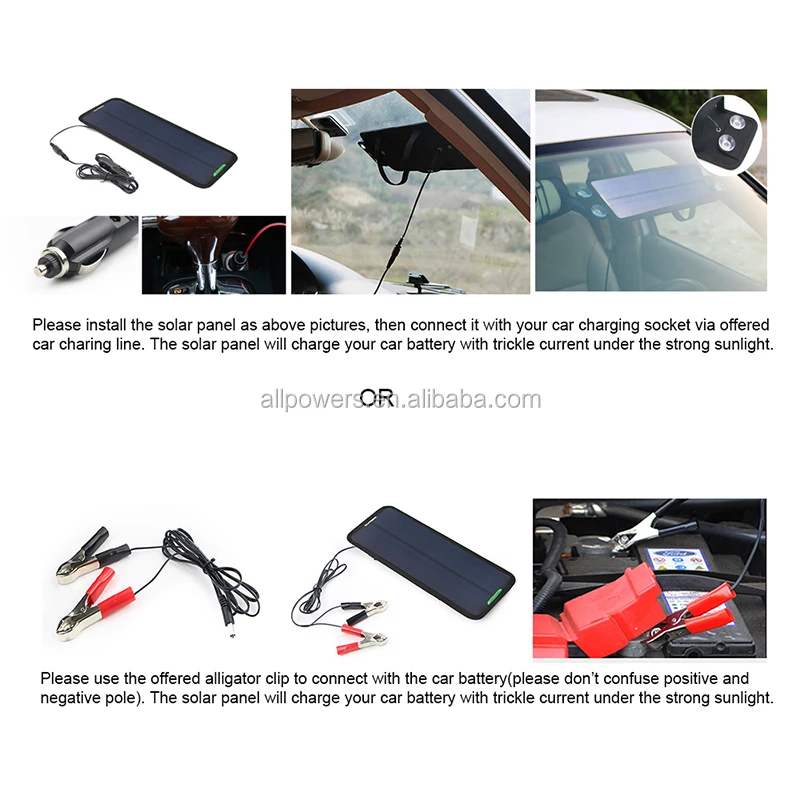 Portable Solar Car Battery Charger Solar Fish Finder Charger 12v