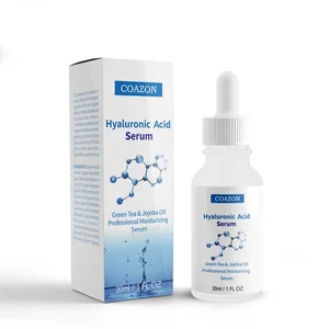 Natural Hyaluronic Acid Serum for Face with Organic Jojoba Oil Green Tea Vitamin C Anti Aging Anti Wrinkle facial serum 30ml OEM