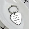 Yiwu Aceon Stainless Steel Polished Metal Tag Father's Day Gift Guitar Pick Key Chain
