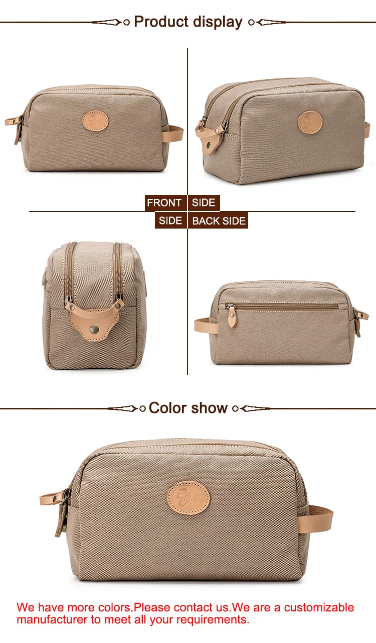 Wholesale fashion custom travel women canvas makeup cosmetic bag