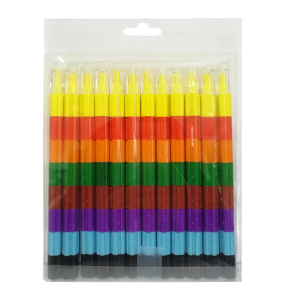 12 stackable building block crayons 8