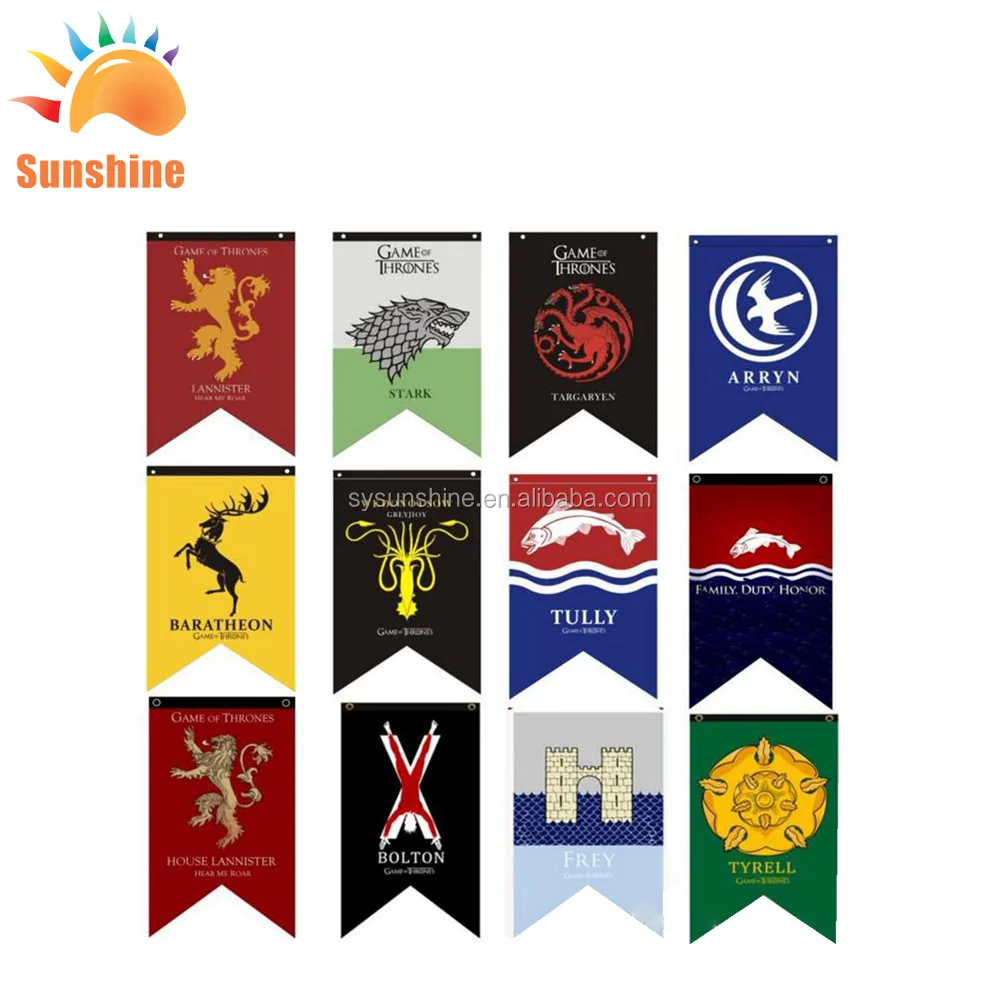 Hot Sale Factory Direct Game Of Thrones Flag 75x125cm 100d Polyester ...