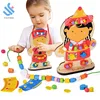 YF-Z6054-59 kids early educational hands-on ability wearing the clothes toddler sew on beads toy wooden threading toys