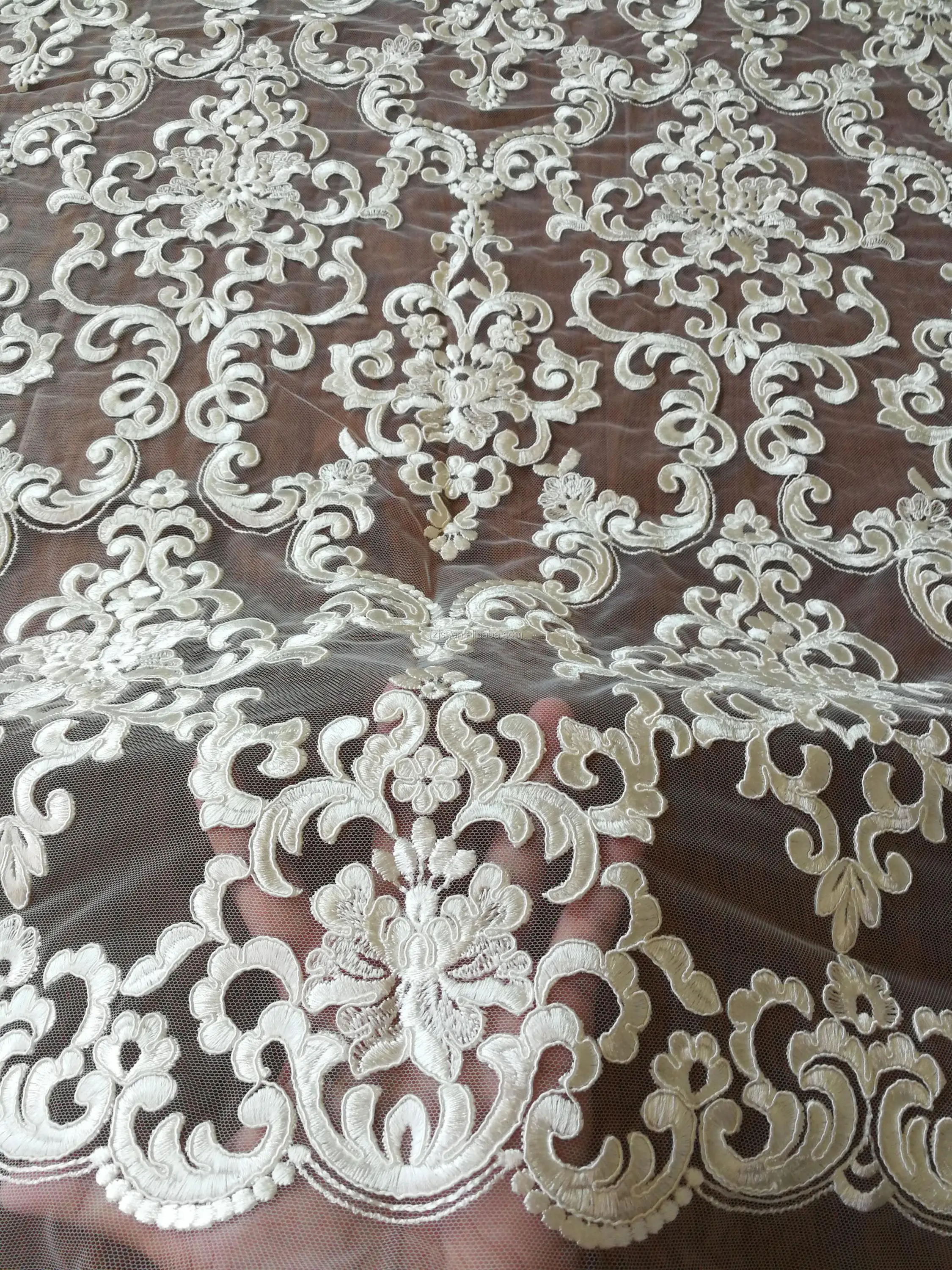 heavy embroidered lace fabric