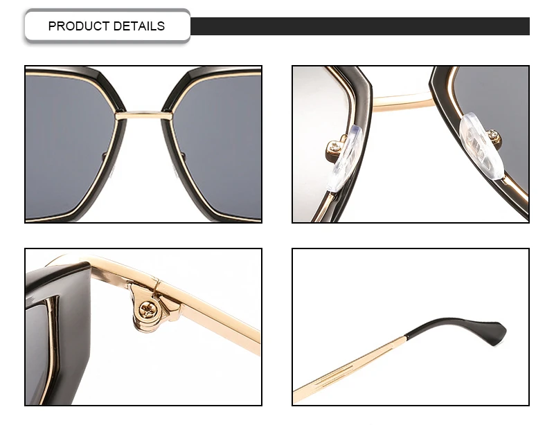 2019 trend new irregular sunglasses gradient marine lens metal glasses