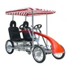 Park Rental Use Sightseeing City Touring Family Use 4 Person 4 Wheel Quadricycle Double Bench Surrey Bike