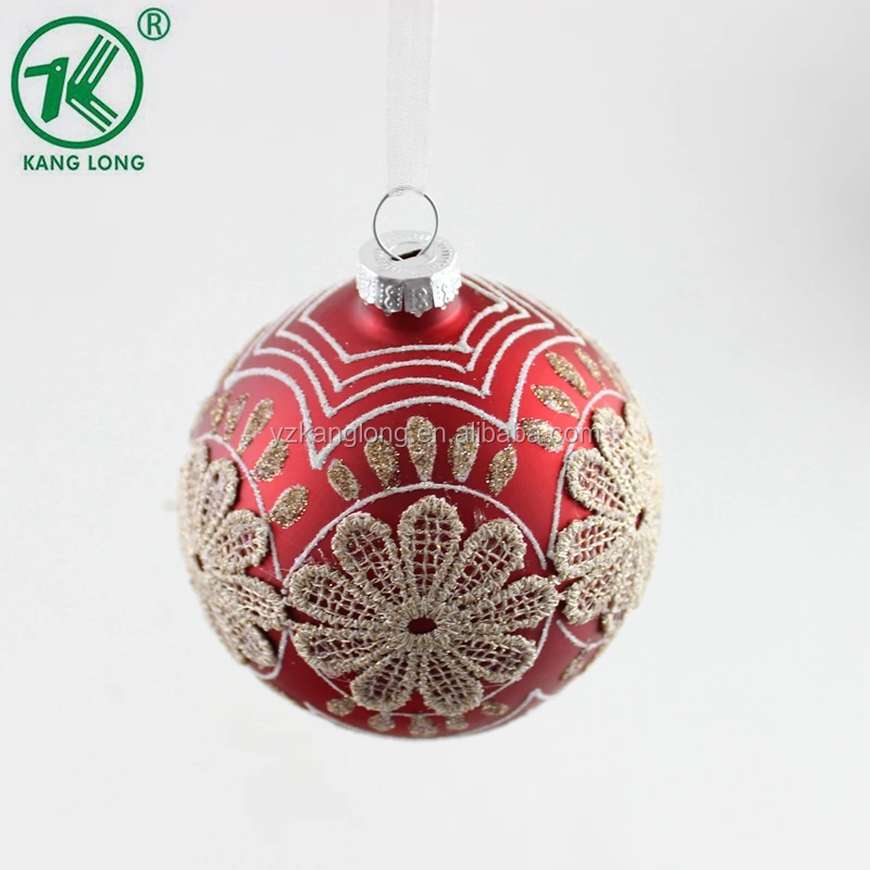 Wholesalehigh Quality Decora 8cm Red Hanging Christmas Clear Glass Ball ...