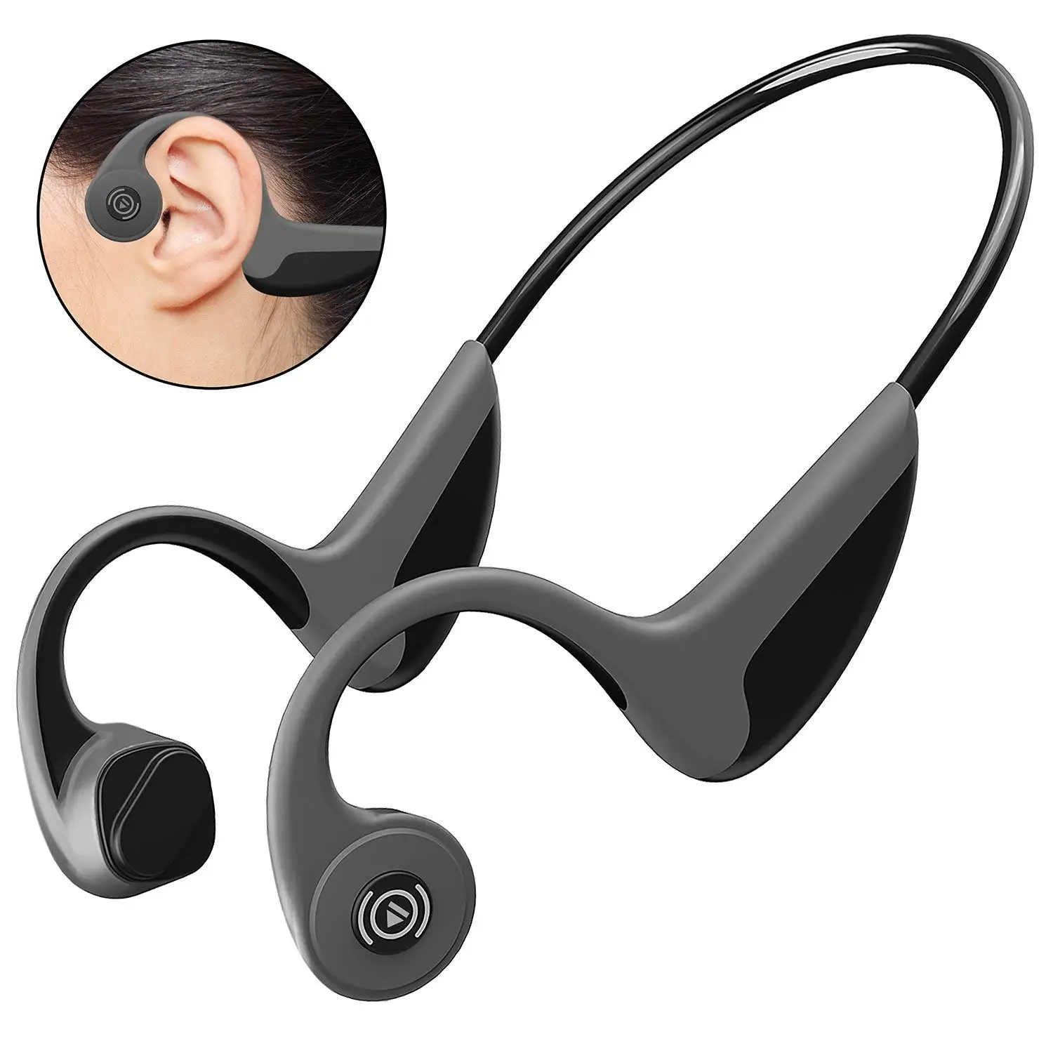 Bluetooth V5.0 Kopfhörer Bone Conduction Headset Stereo Sport kabellos Ohrhörer 