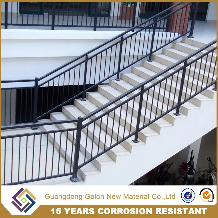 Golon Prefab Metal Stair Railing Outdoor Golon Prefab Metal Stair Railing Outdoor Steel Pipe Handrail