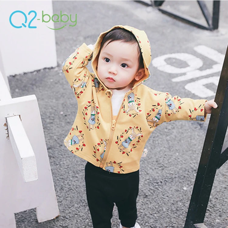 
Q2 baby China Wholesale Cute Zipper Closure New Autumn Wearing Hooded Baby Boys Coats  (60830024378)