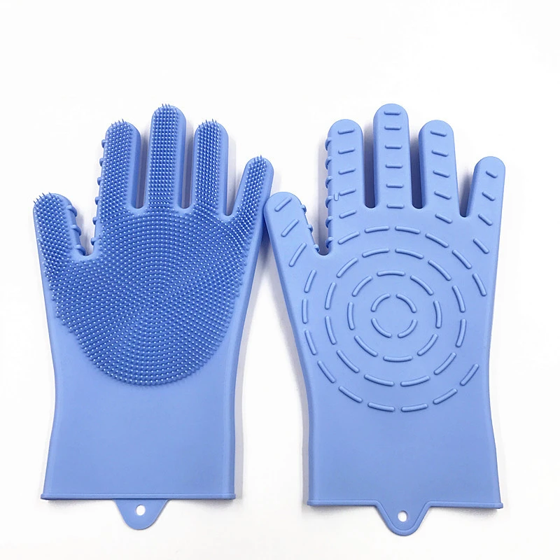 

New product 2019 Work Gloves rubber coated Magic Cleaning Scrubber Multipurpose Silicone Washing Glove with double sides, Picture