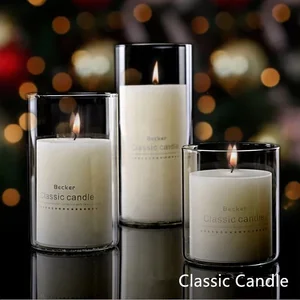 Image of Single wall high borosilicate glass classic candle jar