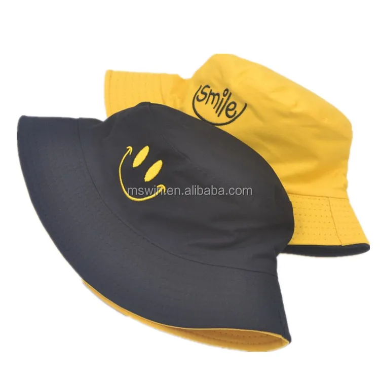 Yellow Embroidered Reversible Bucket Hat Wholesale Buy Reversible