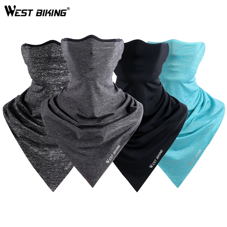 

WEST BIKING Bicycle Customize Soft High-elasticity Face Mask UV 400 Scarf Breathable Quick Dry Elastic Fabric Bike Cycling Mask, Blue/dark gray/light grey/black