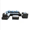 Wicker Seating Sofa chair Ottoman 8pcs Rattan Furniture