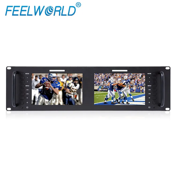 

FEELWORLD new  rack mount dual hd monitors with SDI input and output
