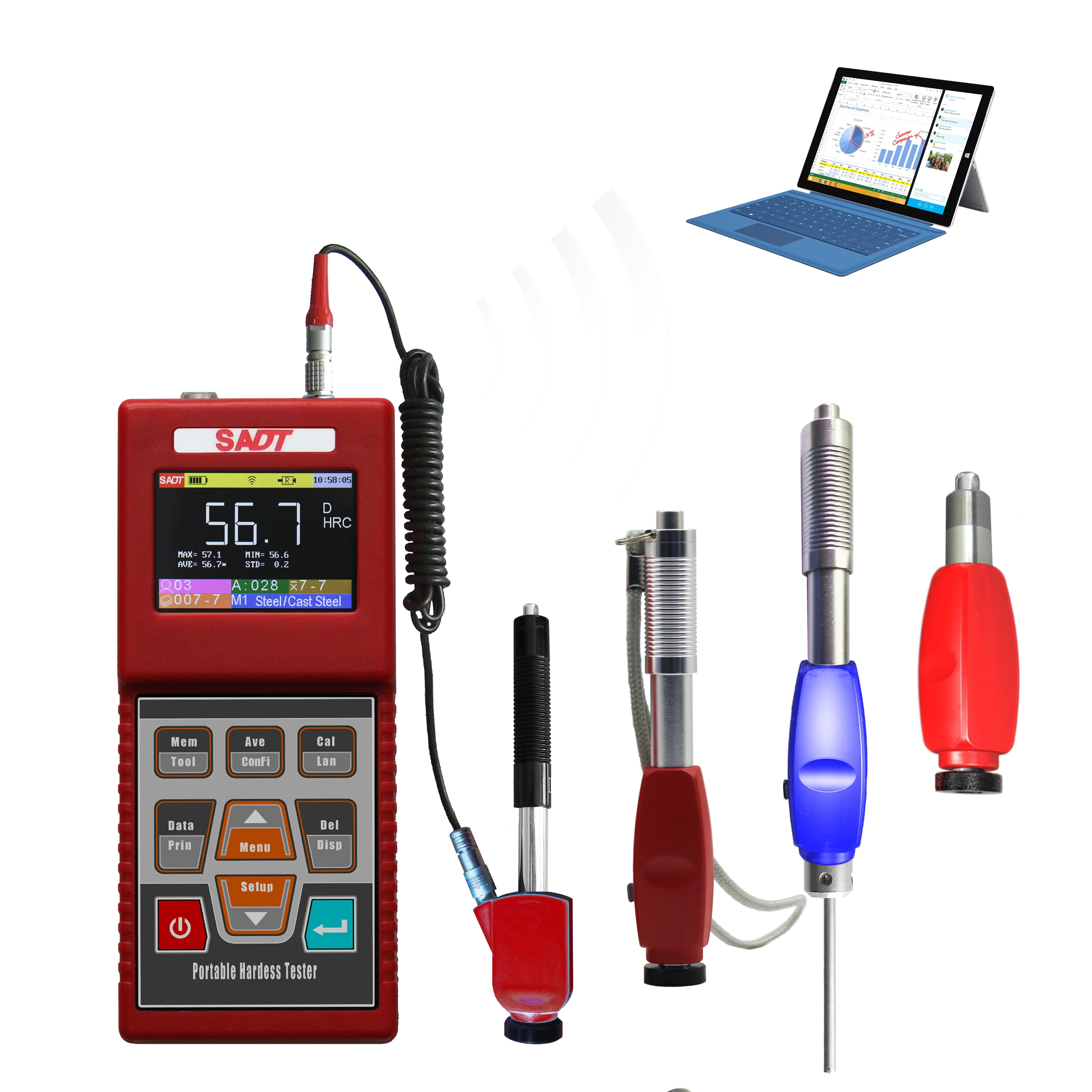 Portable kekerasan tester harga HARTIP 3210 dengan layar warna 10 jenis bahasa untuk pilihan