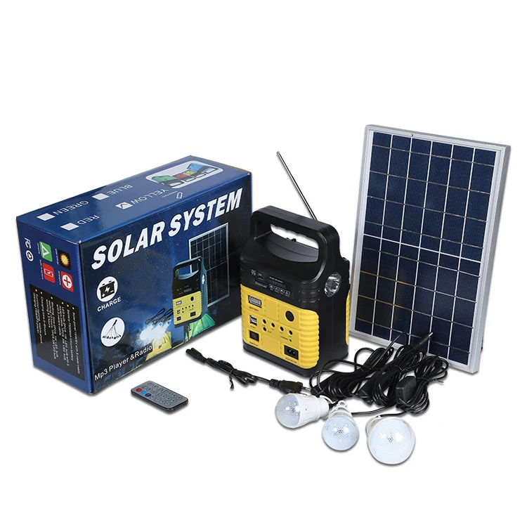 LAP 10watt Black Mini Led Lighting Kit Mobile Home Solar Panel System