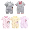 2019 Latest Fashion Baby Boys Rompers 100%baby jumpsuit short sleeve with cute printed cartoon