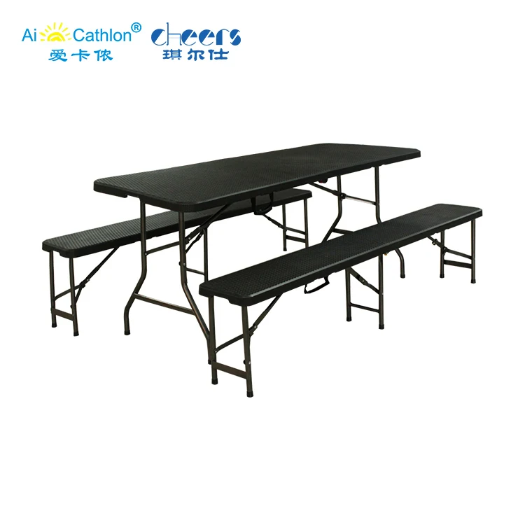 black rattan folding table