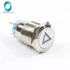 Customization button 19mm triangle lamp flat round latching fans light metal stainless steel push button switch