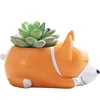 Z 341Resin Craft flower vase cartoon dog gift for children succulent cute sleeping dogs flower Pot