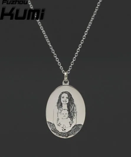 

Jewelry wholesale china silver engraved personalized photo frame pendant necklace, Silver /white/yellow/rose gold