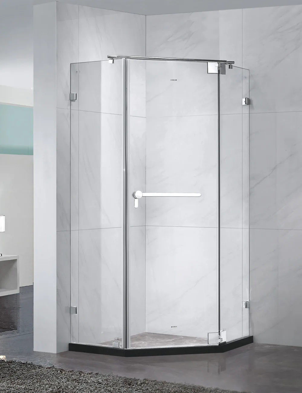 PRIMA 2 door luxury sliding straight frame stainless steel shower stall with ABS trays