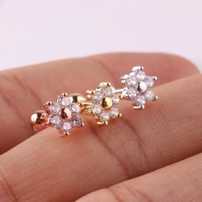 

Fast Delivery Women Fashion Jewelry Rose Gold Helix Earrings Ear Piercing