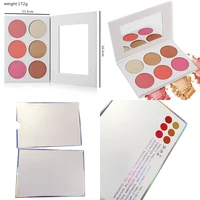 

Private Label 2019 Makeup Blush Palette 6 Shades With Mirror Matte Shimmer Highlighter& bronzer Palette Blush Cosmetic