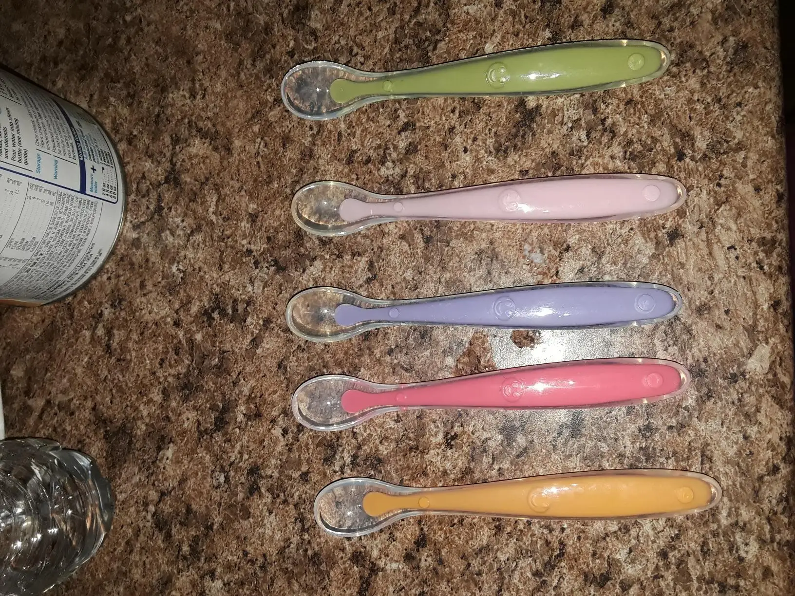 Gums Friendly Soft Silicone Baby Teething Feeding Spoons,Non Toxic Long