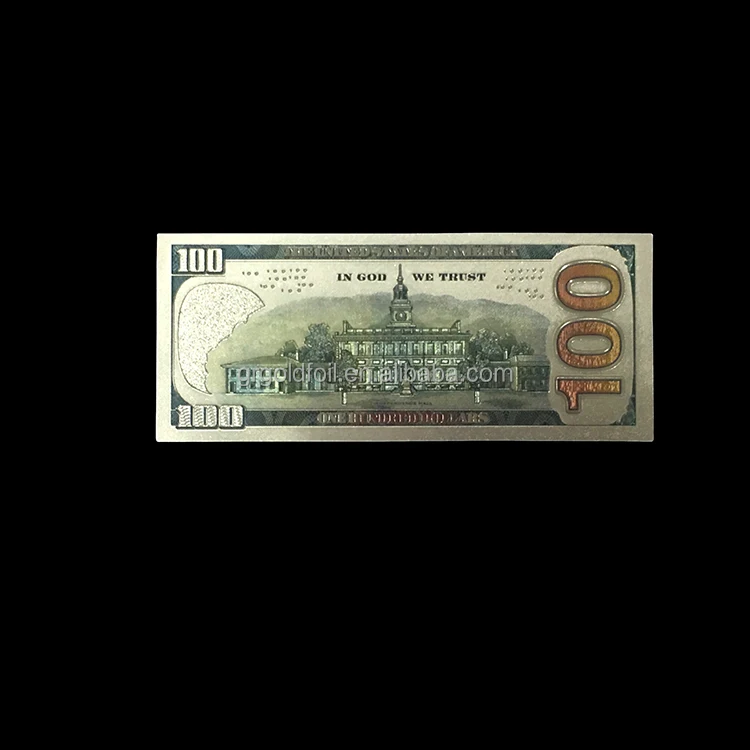 
China good quality new design 100 us dollar silver foil banknotes 