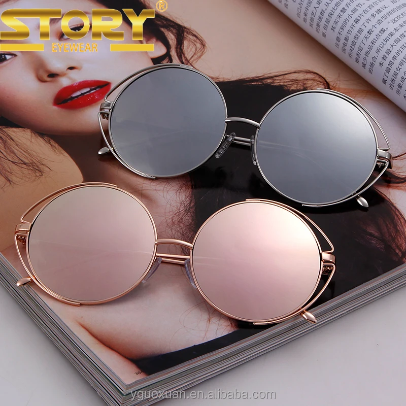 

STORY STY7164F UV 400 retro round sunglasses italy design women ce metal sunglasses, Silvery;black;pink;yellow